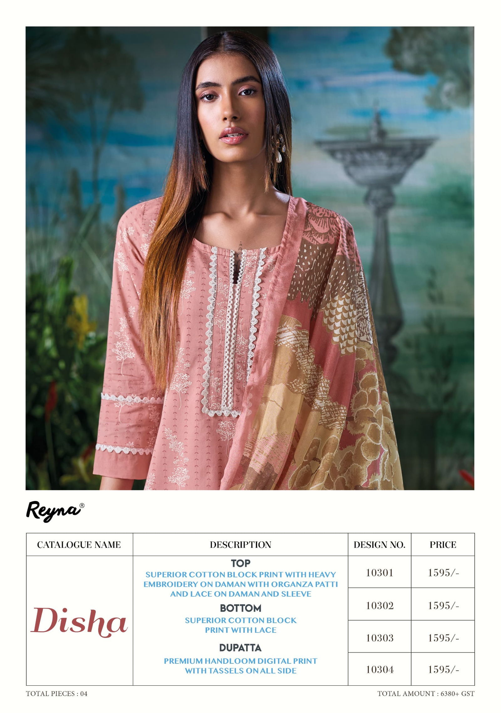 Disha By Reyna Cotton Printed Embroidery Dress Material Exporters In India